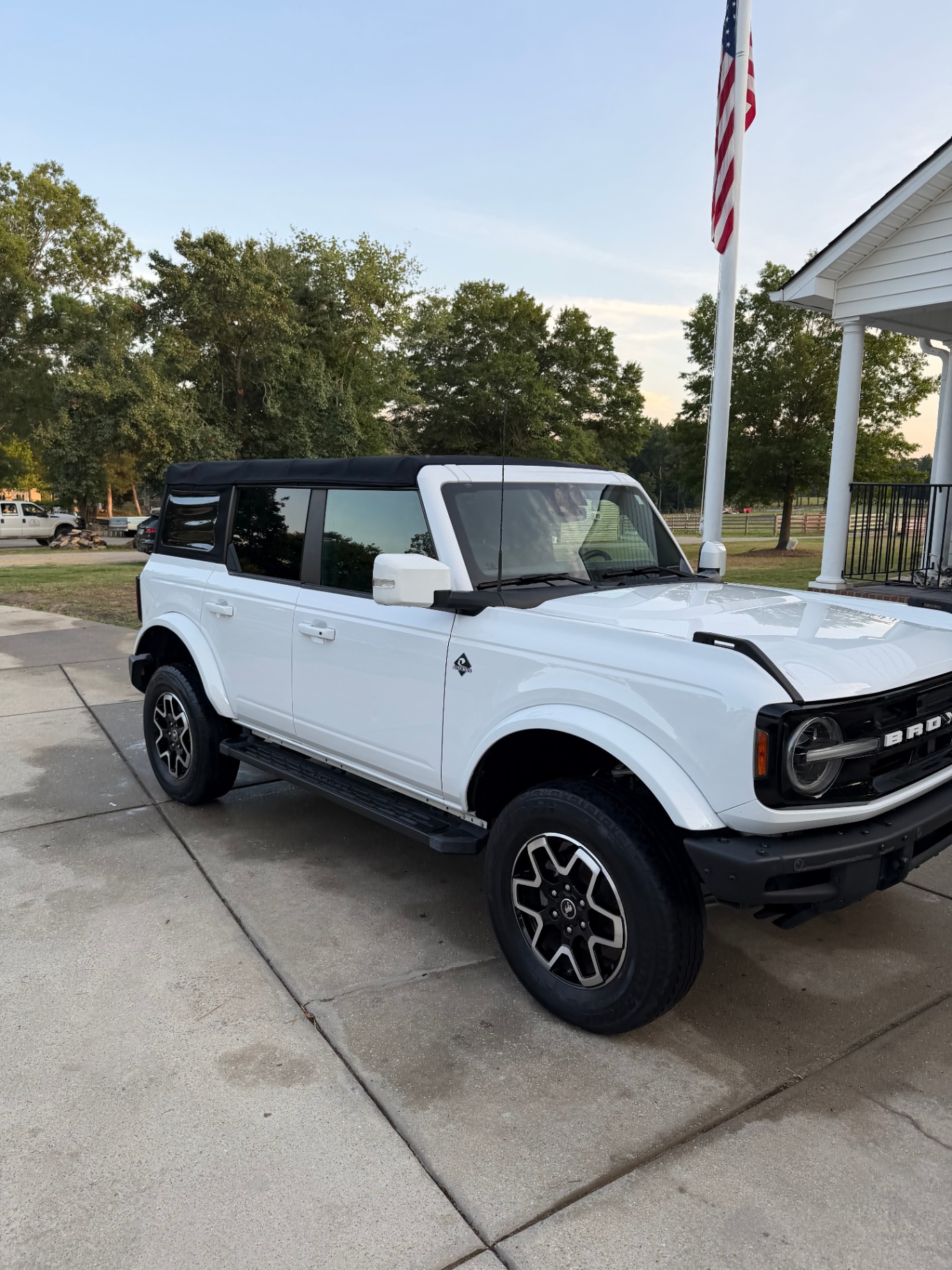 White Ford Bronco after detail
