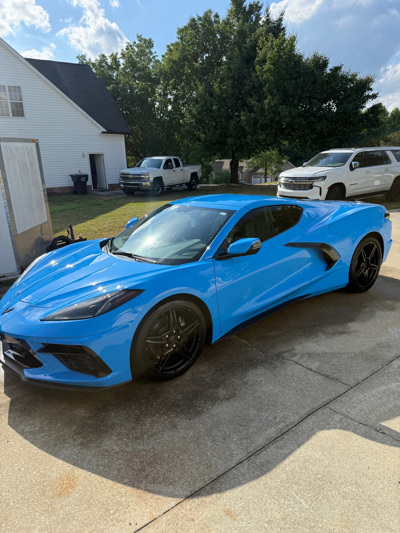 Blue sports car after detail